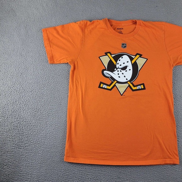 Mighty Ducks Shirt Mens Medium Orange NHL Reebok Ryan Getzlaf Hockey Tee - Picture 4 of 10